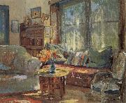 Colin Campbell Cooper Cottage Interior oil painting